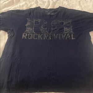 Rock Revival Navy Logo Tee